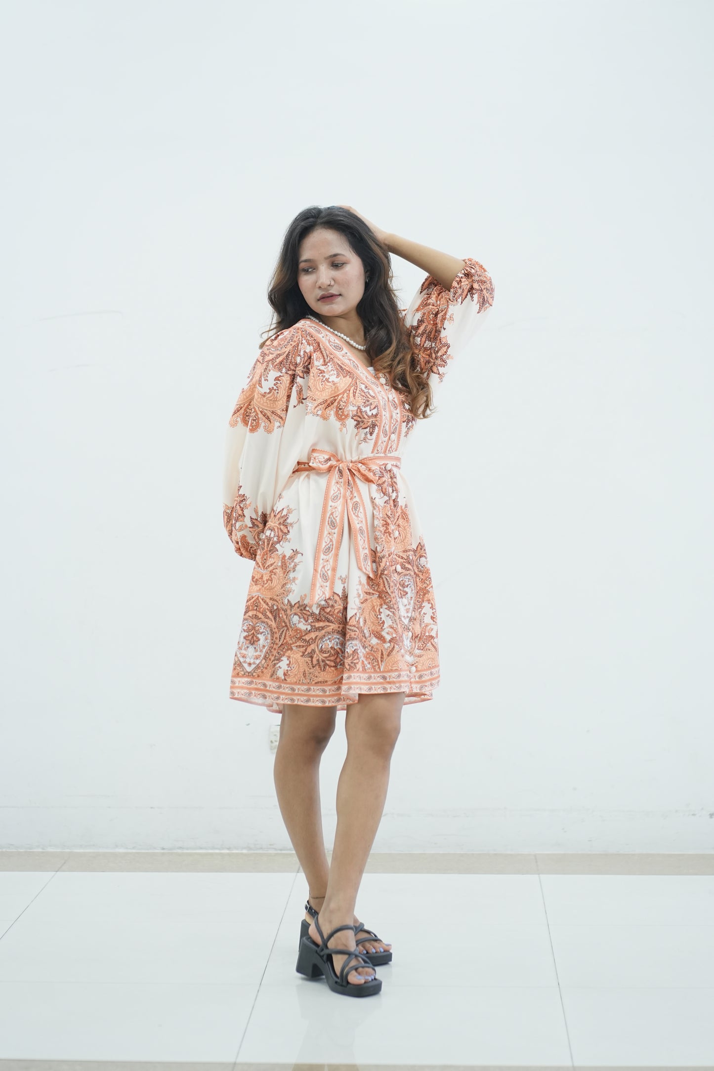 Vibrant Floral Printed Short Dress