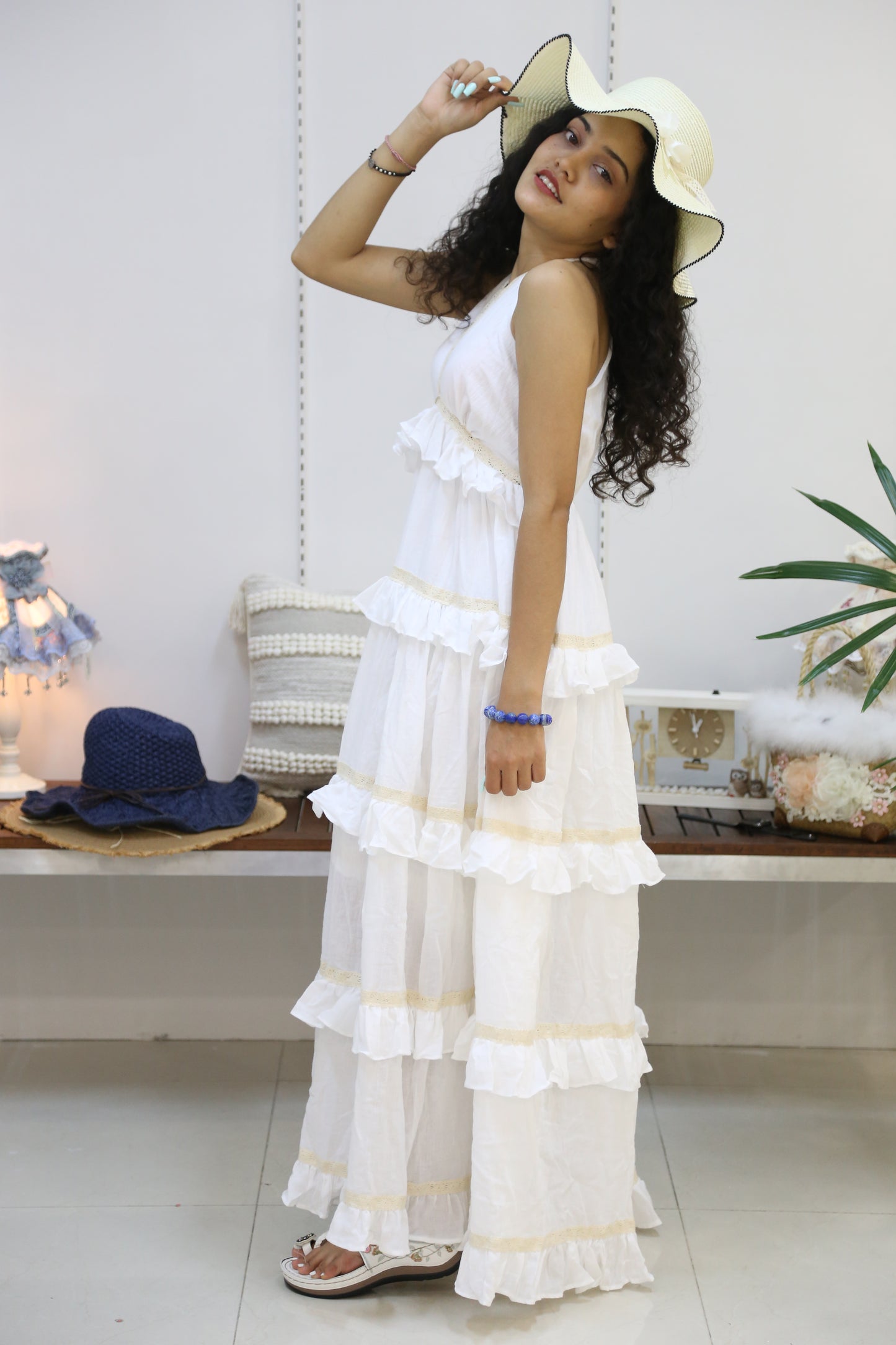 Sleeveless Natural Cotton Boho Dress