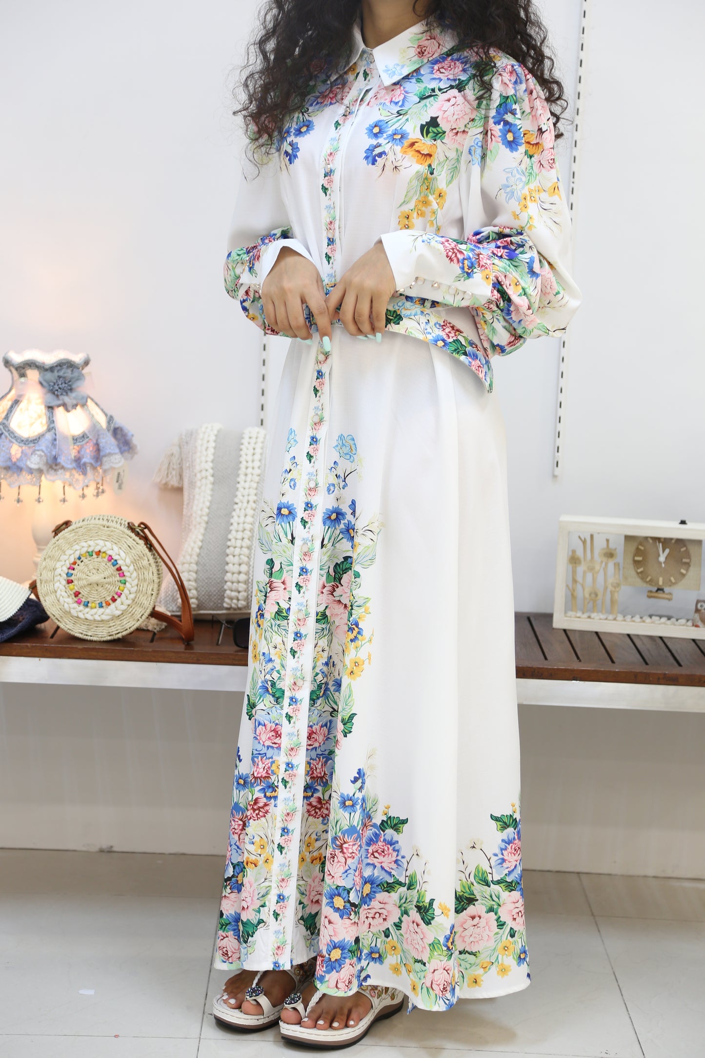 Maxi Flowers Dress w floral pattern